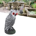 thumbnail image 2 of Jouet Hibou pour Effrayer les Oiseaux, Faux Épouvantails Hibou, Hiboux aux Yeux Rouges en Plastique pour Pigeon, Statue de Hibou en Plastique pour Jardin Extérieur Cour [Chat Coude Blanc Uni], 2 of 8