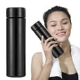 thumbnail image 1 of Botella LED 500 Ml Con Pantalla Temperatura Acero Inoxidable 304 (negro), 1 of 9