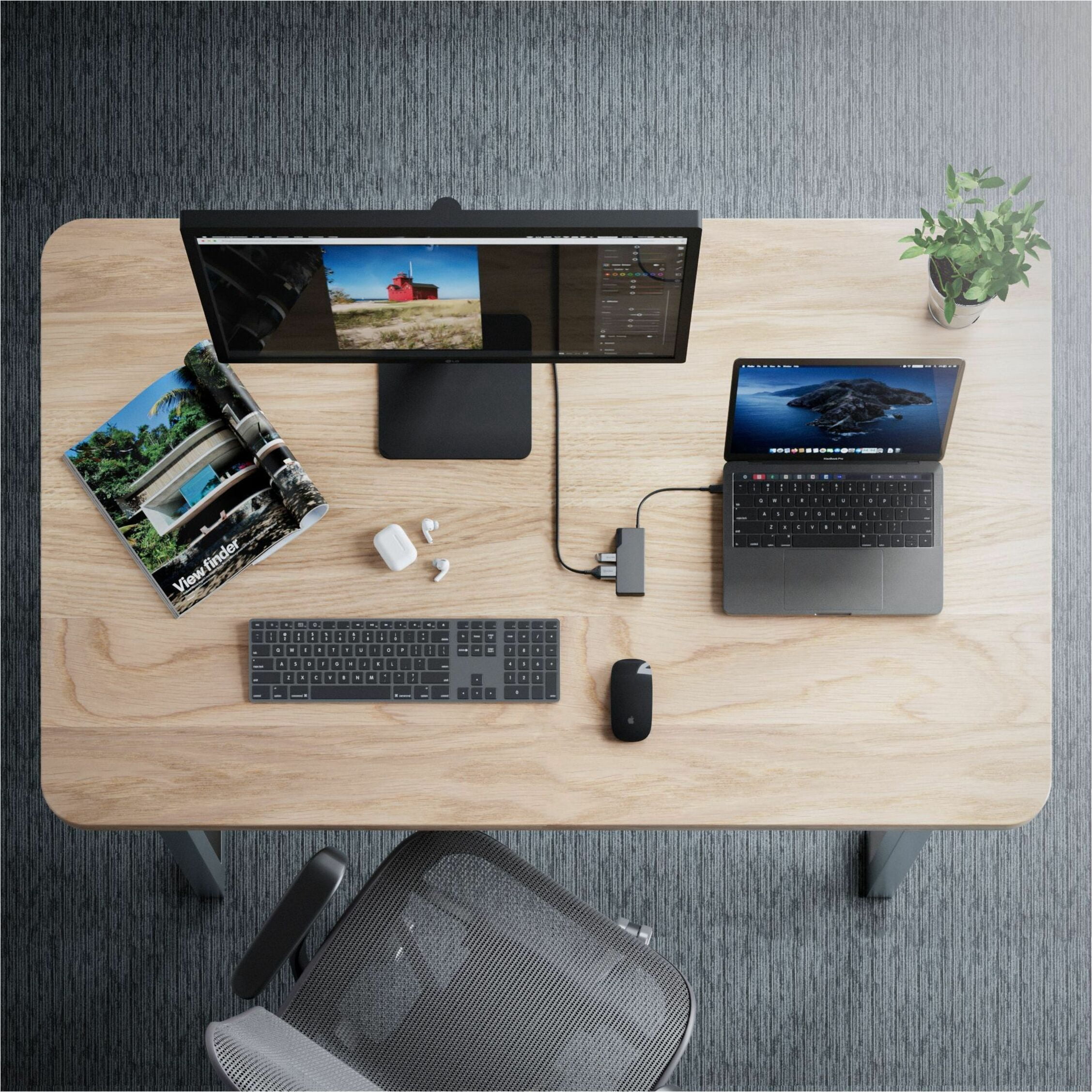 ALOGIC USB-C Fusion ALPHA 5-in-1 Hub - 1 x HDMI 4K@60Hz, 2 x USB-A (USB 3.0), 1 x Gigabit Ethernet, 1 x USB-C (Data & PD) - Space Grey