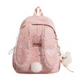 thumbnail image 2 of Bunny Ear Backpack for Students, Cute Star Print Lace Student Bookbag, Lightweight Casual Daypack for Travel Daily Use, 2 of 6