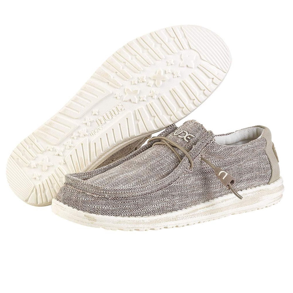 Hey Dude Hey Dude Men's Wally Woven Loafers Beige Woven Fabric