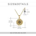 thumbnail image 4 of Sterling Silver Sunflower Necklace You Are My Sunshine With Initial Necklaces Birthday Gift for Her, 4 of 7