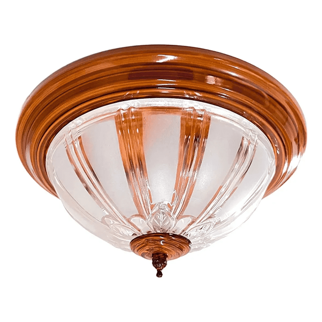Lámpara De Techo Cityluz Plafón Choco Madera
