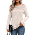thumbnail image 1 of Camisa de Larga con Encaje para Mujer, Top de Otoño, Moda Elegante, Informal, Tipo Túnica, Suéter, Ropa de . Albaricoque S, 1 of 8