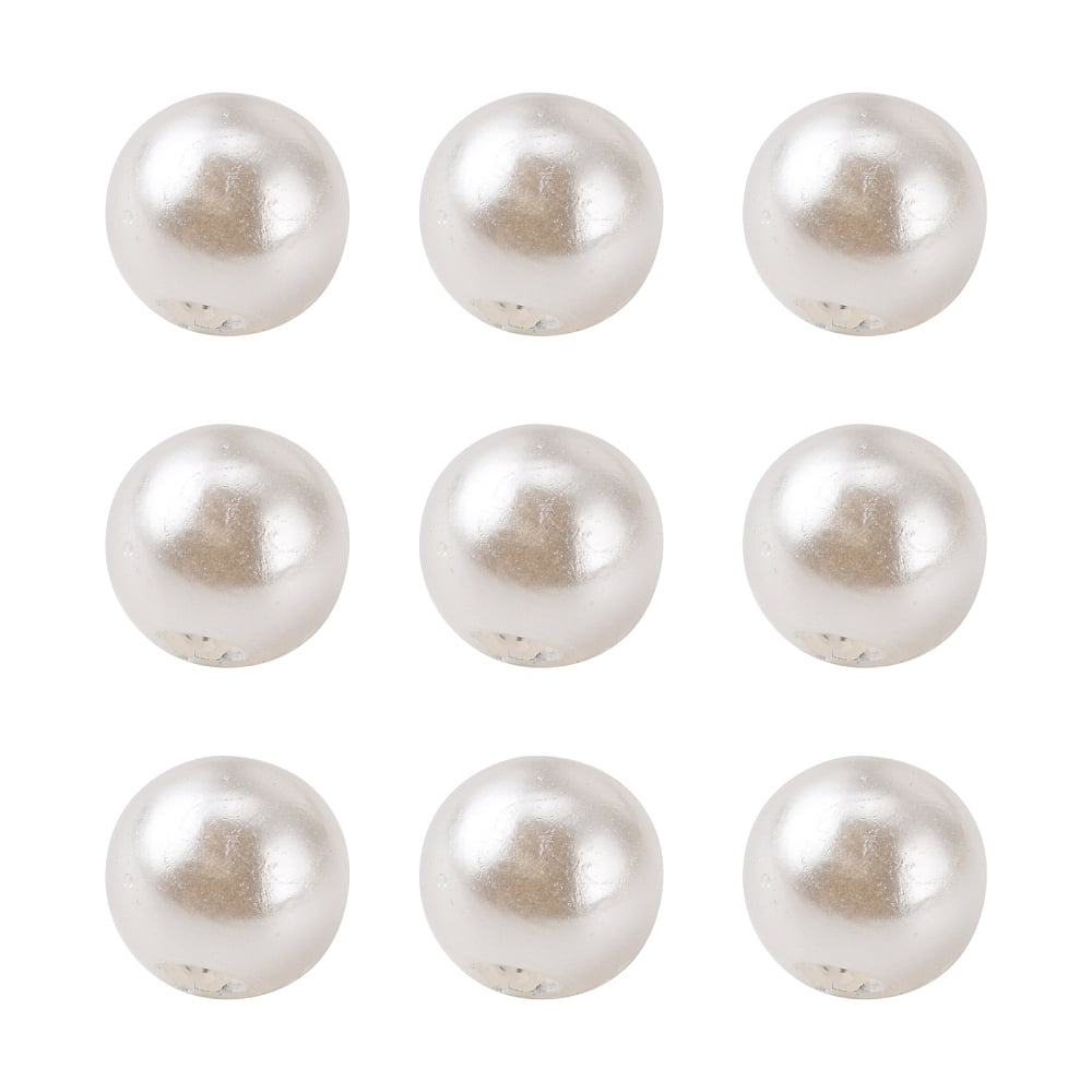 Imitation Pearl Acrylic Beads Dyed Round Creamy White 5x4.5mm Hole: 1mm 10000pcs/pound