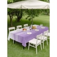 thumbnail image 5 of Outdoor Tablecloth with Umbrella Hole, Purple White Ombre Spillproof Waterproof Outdoor Table Cover, Modern Romantic Gradient Stripes Patio Tablecloths for Party Picnic Camping, Rectangle 54"x80", 5 of 9