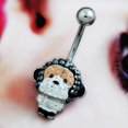 thumbnail image 4 of Anillo de ombligo antialérgico con forma de perro de aleación, joyería para piercing corporal, 4 of 6