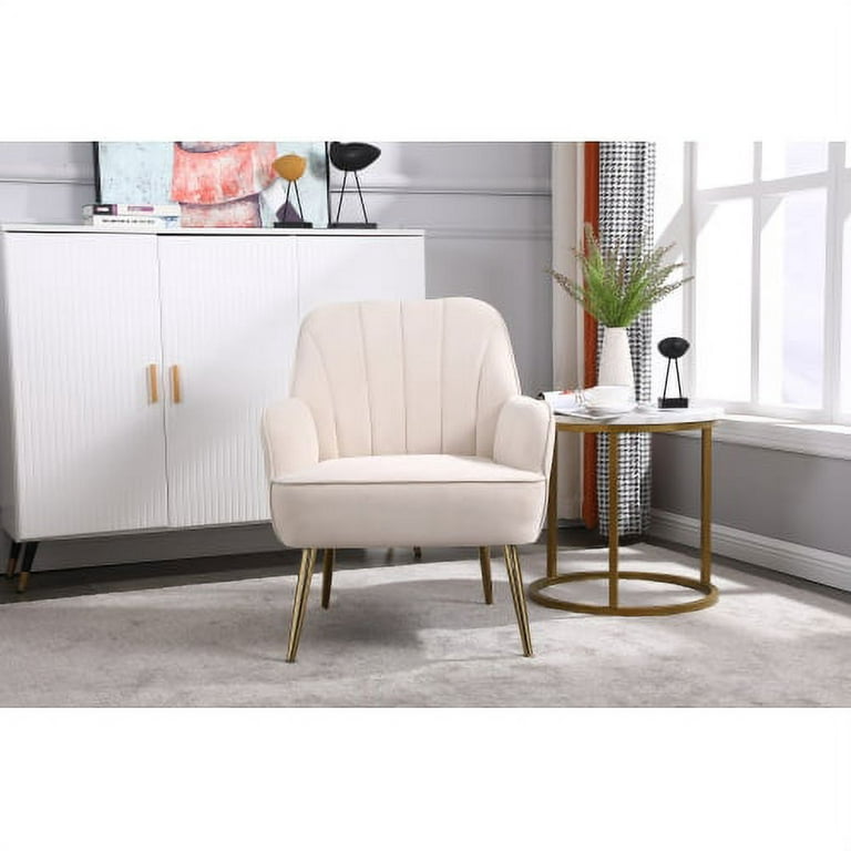 Velvet Accent Chair,Upholstered Armchair with Padded Seat Cushion