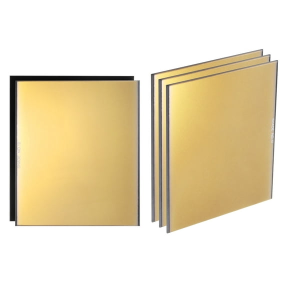 Uxcell 5pcs Welding Lens 5.24" x 4.5" Shade 12 Glass Replacement Lens Gold Coated