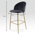 thumbnail image 4 of Silla Alta Mirel Zurich Para Barra de Cocina Banco Desayunador Tapizado con Asiento Suave Gris, 4 of 6