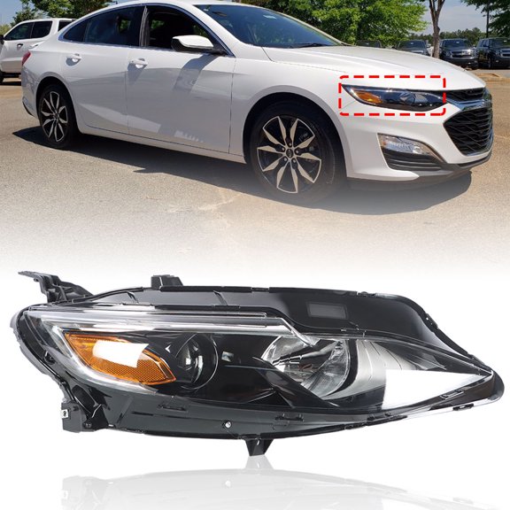 Projector Halogen Headlights Assembly Replacement for 2019 2020 2021 Chevrolet Malibu Passenger Side Only