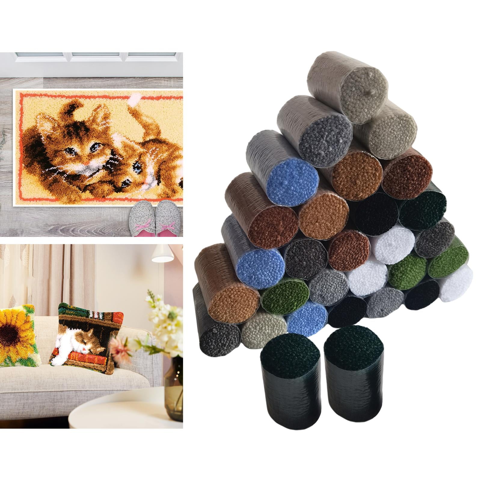 60PC/Set DIY Latch Hook Yarn Yarn Threads Latch Hook s Crocheting Rug Yarn for Craft Sewing