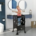 thumbnail image 2 of Costway Folding Kitchen Kids Step Ladder Stool Wooden Toddler Safety Tower Helper Coffee, 2 of 10