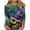 12-Multicolor, variant on Cavosen Mardi Gras Shirts for Women 3/4 Length Sleeves Festival Carnival Crewneck Blouse Mask Graphic Print Tops Holiday Novelty Shirts Casual Workout T-Shirts Party Shrove Tuesday L