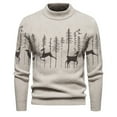 thumbnail image 6 of TFEOQRY Men's Mock Neck Christmas Sweater Knit Long Sleeve Casual Fall Winter Warm Fashion Pullover Top Khaki, 6 of 7