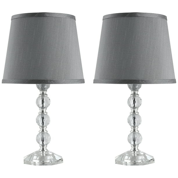 Crystallite Modern Table Lamps for Bedroom Set of 2, Desk Lamp