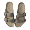 thumbnail image 2 of Mountain Sole Women's Double Buckle Easy Slide On Sandal (Gold, 11), 2 of 5