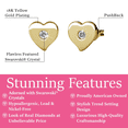 thumbnail image 2 of Cate & Chloe Vanessa 18k Yellow Gold Plated Heart Stud Earrings with Swarovski Crystals for Women, 2 of 9