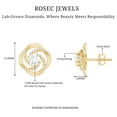thumbnail image 4 of Rosec Jewels - Lab Created Diamond Stud Earrings - Swirl Earrings Ef-Vs Quality - Ready to Gift for Anniversary, 10K Yellow Gold, 4 of 7