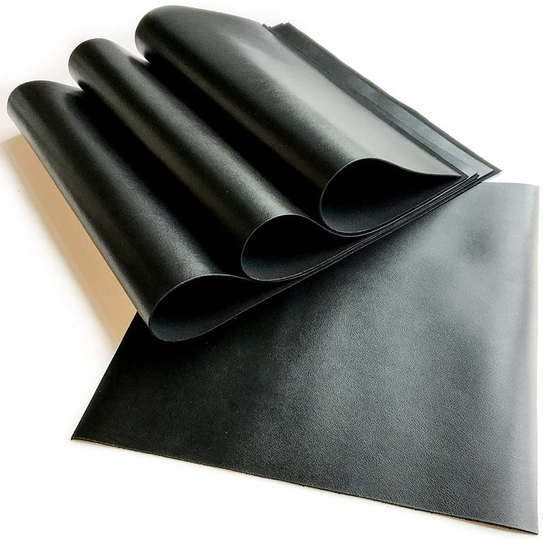 Real Genuine Black Calf Hide Leather: Thick Leather Cow Hide Black Leather  Sheets for Crafting and Cricut Maker Supplies Black, 12x24In/ 30x60cm