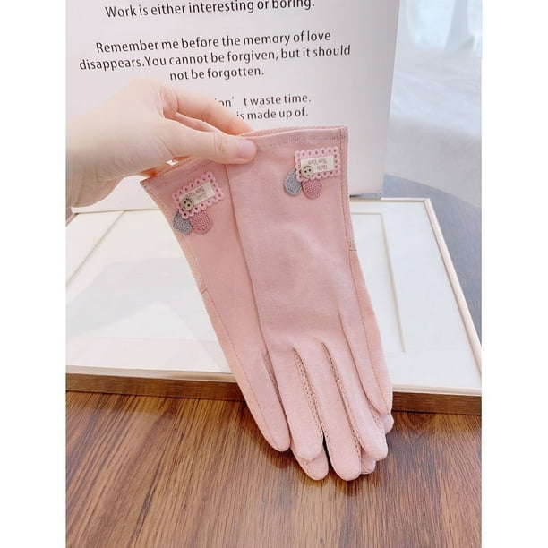Guantes de protección solar de verano para mujer, finos, antiultravioleta, transpirables, de algodón, antideslizantes, con pantalla táctil, de color sólido, a la moda, parasol