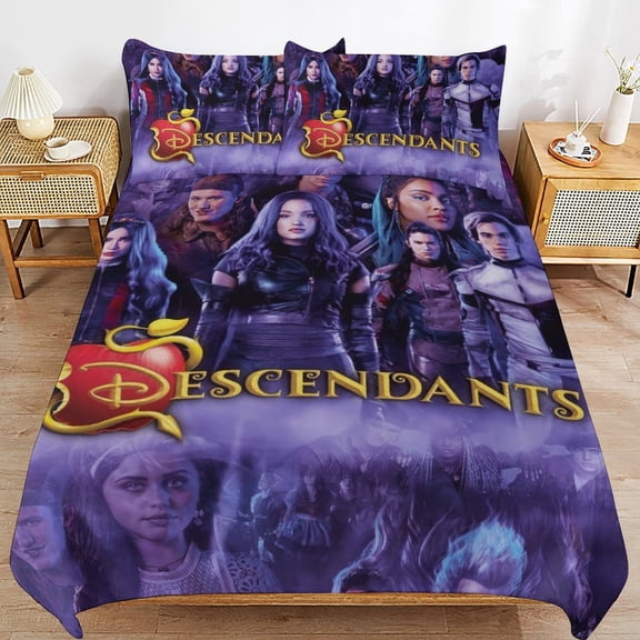 3 Piece Comfortable Bedding Set Descendants Duvet Cover Twin Bed with 2 Pillowcase 79"x90"