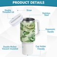 thumbnail image 4 of 40 Oz Car Handle Water Bottle Water Cup Water Bottle Water Jug Coffee Cup Travel Water Bottle Green Roses, 4 of 8