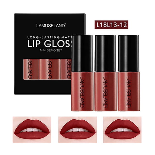 XWSHYW Lápiz Labial 12 Colores de Larga Duración Antiadherente Taza Brillo de Labios Mate Esmalte de Labios Lápiz Labial