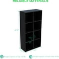 thumbnail image 3 of 8-Cube Storage Shelf Bookcase - Wooden 4-Tier Floor Standing Open Bookshelf, Modern TV Stand up to 55 Inchs for Home and Office, Black, 3 of 17