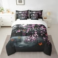 thumbnail image 2 of Erosebridal Cherry Blossoms Bedding Sets Full Size, Tokyo Flower Comforter Sets with Sheets, Japanese Style Bed Set, Super Cozy Bedroom Decorative, 7pcs, 2 of 4