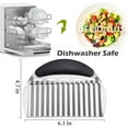 thumbnail image 2 of Large Crinkle Cutter 1 Pcs French Fry Cutter Stainless Steel Crinkle Potato Cutter Wavy Chopper Wavy Slicer Crinkle Cutting Chopping Tools with Handle for Kitchen Waffle Carrot Fruit,Black, 2 of 8
