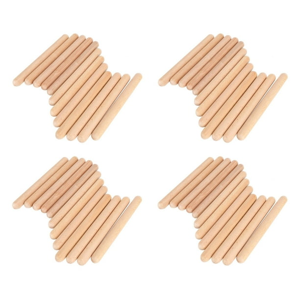 24 Pares de Clavos de Madera Instrumento de Percusión Musical Palos de Ritmo Percusión Palos de Ritmo Juguete Musical para Niños