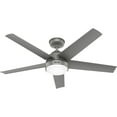 thumbnail image 3 of Hunter - Skyflow Outdoor  Ceiling Fan With Light, Wall Control, 52-inch, Matte Silver, Modern-style, 3-speed WhisperWind Motor, 52612, 3 of 18