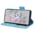 thumbnail image 3 of Wallet Case for Google Pixel 6A, Soft Silicone Lychee Pattern PU Leather Shockproof Flip Cover with Card Slots Holder Magnetic Clasp Lock Drop Resistant Kickstand Phone Case,Cyanblue, 3 of 5