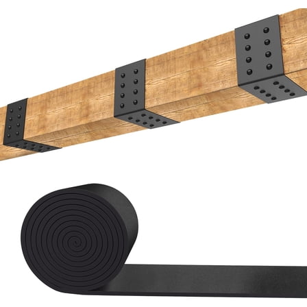 5ft Faux Wood Beam Strap，Flexible Beams Gap Hiding Strap, Wood Beams Metal Look Strap，Architectural Products for Faux Wood Beams,Ceiling Beam and Cabin Shutters Accessories (2.36"Width)