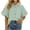 Green, variant on Women Striped Collared Button Down Blouses Regular Fit Puff Sleeve Tops with Chest Pocket Green M