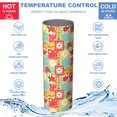 thumbnail image 5 of Pioneer Flower Floral Print Pattern 20oz Skinny Tumbler with Straw & Lid, Double Wall Vacuum Insulated Cup, Leak-Proof, Cup Holder Friendly, Hot 6H Cold 12H, 5 of 6