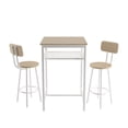 thumbnail image 5 of uhomepro 3-Piece Dining Room Bar Table Set for 2, Modern Bar Table and Chairs Set Industrial Counter Height Pub Table with 2 Wood Stools and Metal Frame, Wood, 5 of 11