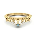 thumbnail image 1 of Bague Couronne Tiara pour Femmes Plaquée Argent Jaune Topaze Bleue Ronde 2mm, 1 of 4