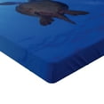 thumbnail image 2 of Ambesonne Ocean Fitted Sheet, Sea Turtle in Deep Sea, Twin XL Size, Aqua Navy Brown, 2 of 3