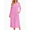 Pink Floral, variant on Oudiya Women's Long Sleeve Nightgowns Button Sleepshirts Long Sleepwear Full Length Sleep Dress with Pockets, S-3XL