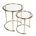thumbnail image 1 of Danya B HA15904CL Tables Rondes et d'Appoint pour Petits Espaces - Or avec Verre Clair&44; Ensemble de 2, 1 of 2