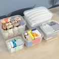 thumbnail image 4 of huanledash Storage Box with Detachable Lid Transparent Handle Multifunctional Plastic Portable Clothes Toys Sorting Box Household Supplies, 4 of 8
