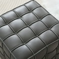 thumbnail image 4 of 17.32''W Genuine Leather Tufted Ottoman,Footstool for Living Room & Bedroom,Grey Color, 4 of 9