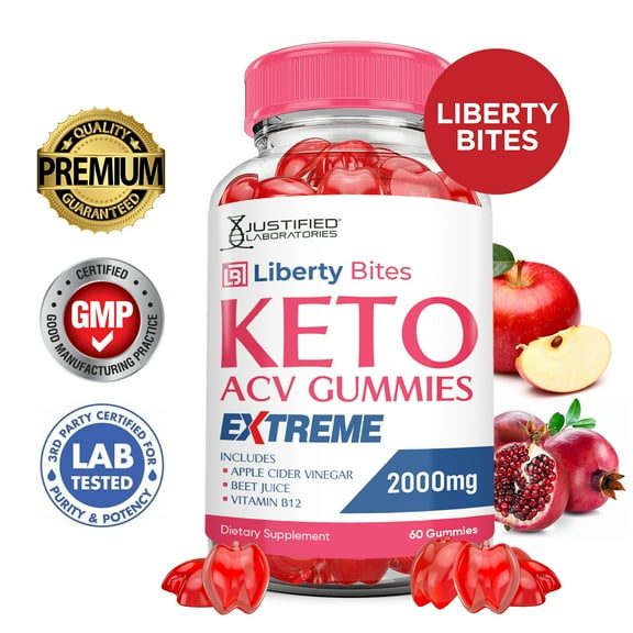 Liberty Bites Keto Extreme ACV Gummies 2000mg Dietary Supplement 60 Gummys