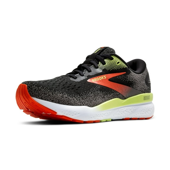Brooks Men's Ghost 16 GTX Waterproof Neutral Running Shoe - Black/Mandarin Red/Green - 9.5 Medium