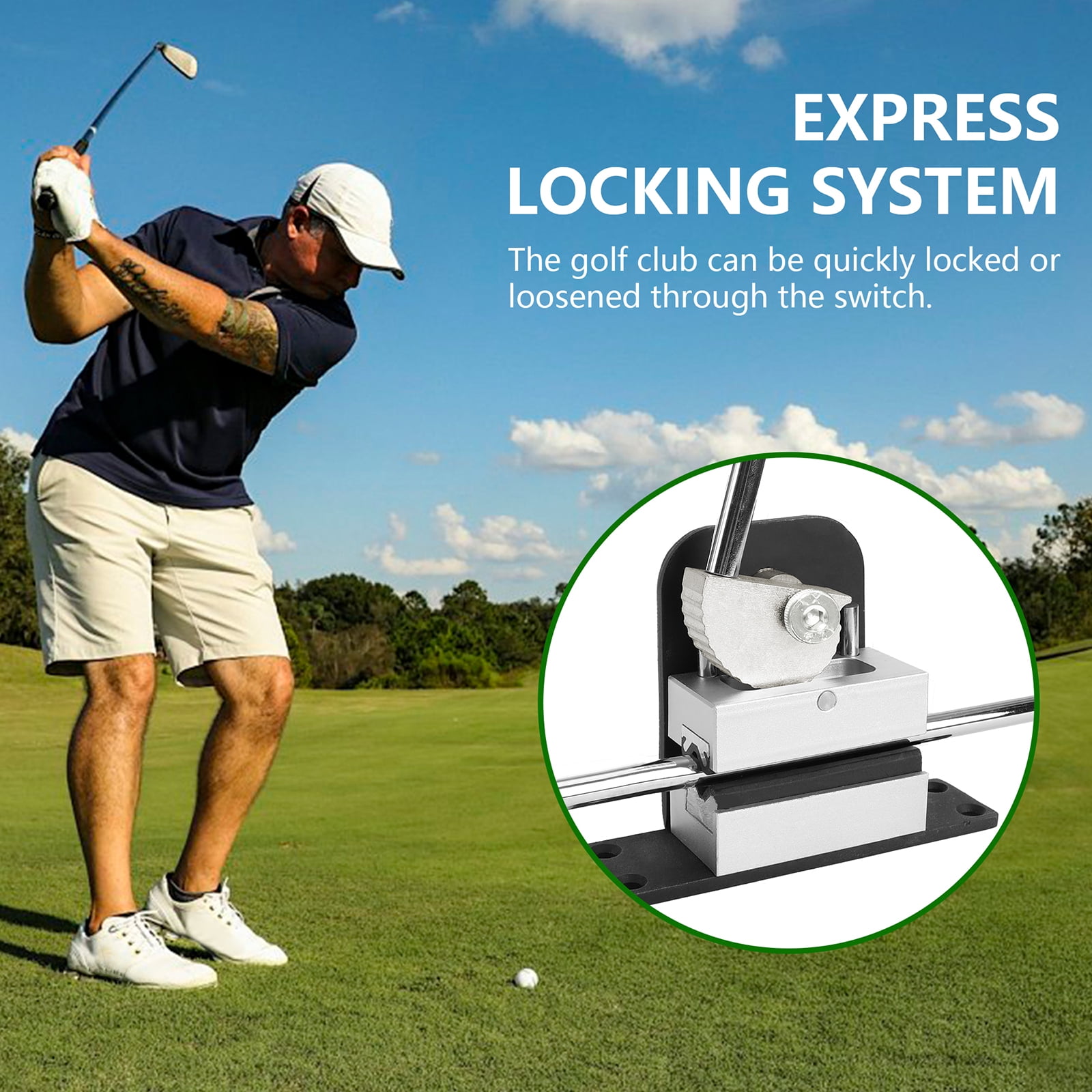 COOLHOOD Golf Club Quick Shaft Clamp Golf Club Grip Vise Clamp Clubs Grip Remover Gripping Tool for Regripping Golfs Grips