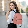 thumbnail image 6 of JIALIOU Mini Backpack Purse for Women Quilted Casual Daypack Small Travel Shoulder Bag, Coral, 6 of 7