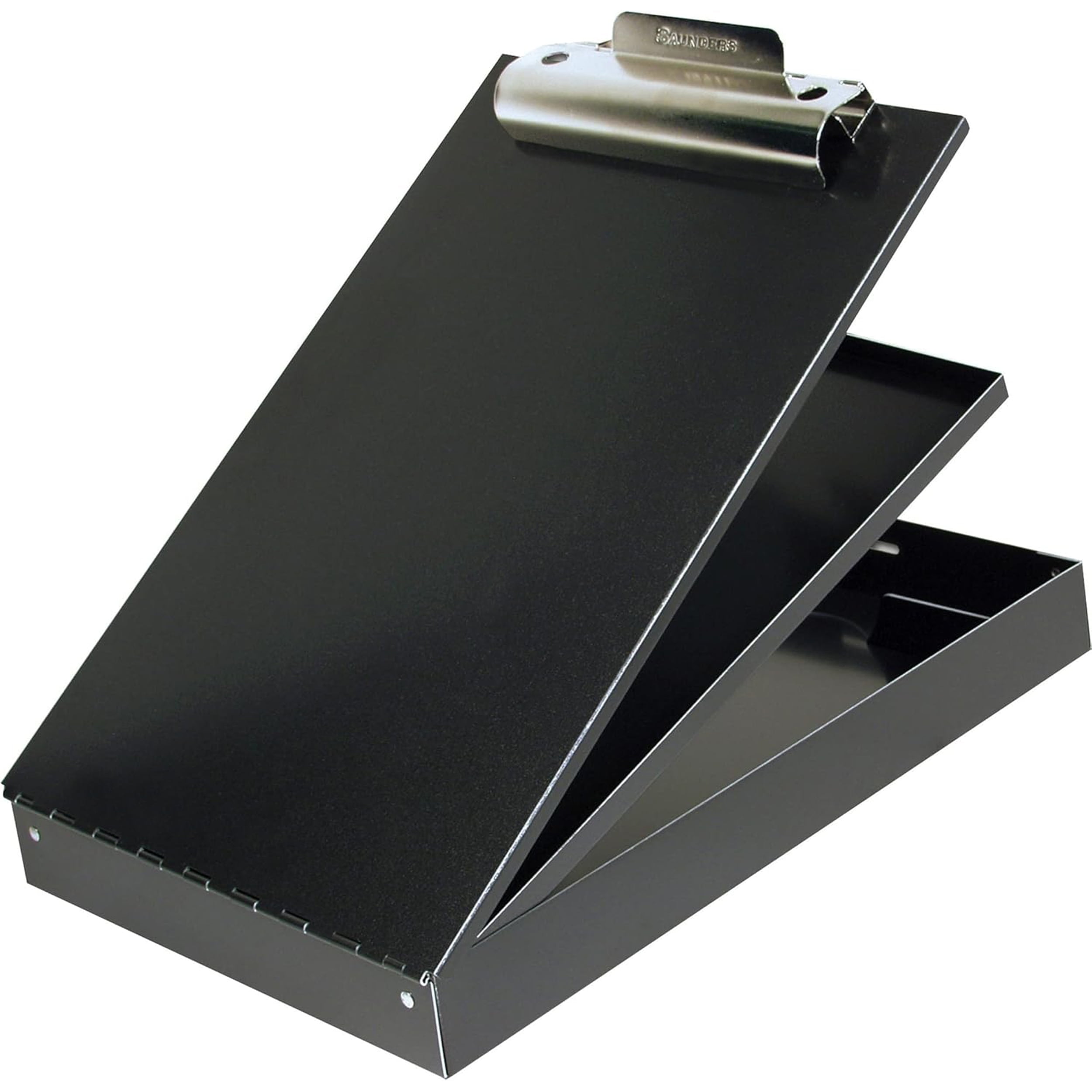 Saunders Metal Storage Clipboard, A, 2 Tier, High Capacity Clip, Letter, Black
