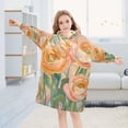 thumbnail image 5 of FORMRS Wearable Blanket Hoodie with Sleeves for Kids Cozy Flannel Sweatshirt, Abstract Floral Art, 5 of 7